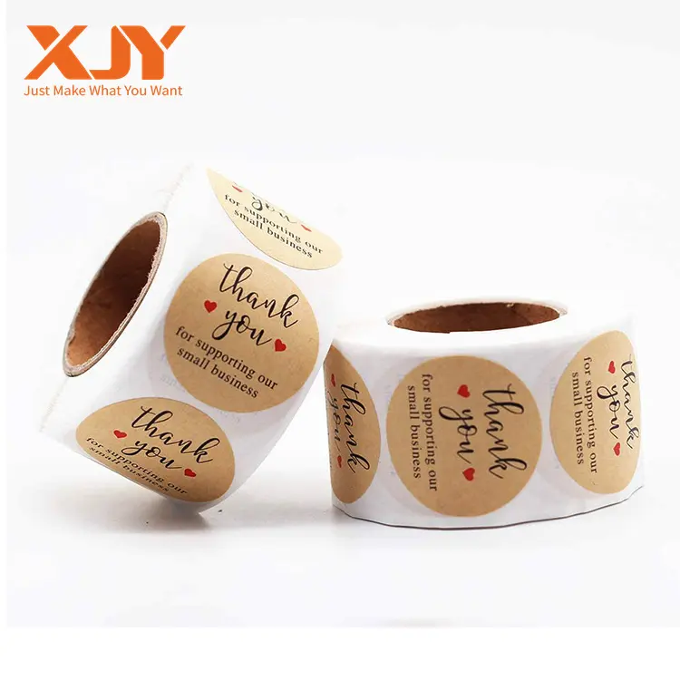 Cheap Roll Logo Printing Thank You Label Customized Printed Adhesive Thankyou Packaging Stickers For Small Business