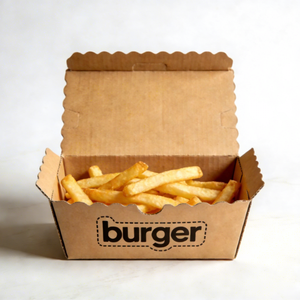 Emballage alimentaire jetable biodégradable et pliable, personnalisé avec logo imprimé, de qualité alimentaire, pour la <span class=keywords><strong>livraison</strong></span> rapide de burgers et <span class=keywords><strong>frites</strong></span> - Product Image 3