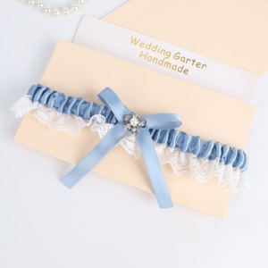 Ensemble de jarretières élastiques en acrylique <span class=keywords><strong>et</strong></span> strass pour mariages <span class=keywords><strong>et</strong></span> fêtes, écologiques, pour femmes, vente en gros - Product Image 3