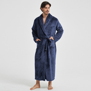 Vente en gros nouvelle Robe du matin Offre Spéciale vêtements de nuit en flanelle pour hommes avec col rabattu chemise de nuit transfrontalière pour couples <span class=keywords><strong>peignoir</strong></span> - Product Image 3