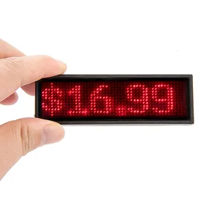 Étiquette de nom LED rouge Rechargeable sans fil, Badge de nom LED, étiquette de prix, panneau numérique pour Restaurant, magasin, exposition, boîte de nuit