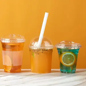 टोगो 16 औंस प्लास्टिक दही कप लिड्स के साथ 500 मिलीलीटर व्यक्तिगत प्लास्टिक कप ठंडे पेय के लिए 44 औंस प्लास्टिक कप