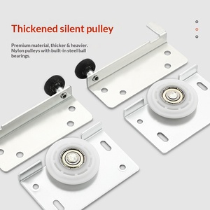 Geen groef verdikte kledingkast schuifdeur soft close demper massief houten kastdeur rail stille push-pull deur schuifbeslag - Product Image 3