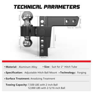Soporte de <span class=keywords><strong>Bola</strong></span> de <span class=keywords><strong>Remolque</strong></span> Ajustable de Aleación de Aluminio de Alta Calidad y <span class=keywords><strong>Precio</strong></span> Económico de Fábrica Ambull - Product Image 4