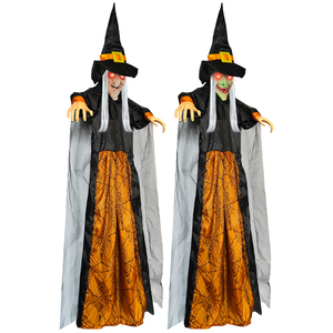 Bruja Colgante Amarilla Brillante Activada por Voz con Sonido para Casa Embrujada, Sala de Escape, Halloween, Accesorios de Broma, Personalizable de Fábrica - Product Image 3