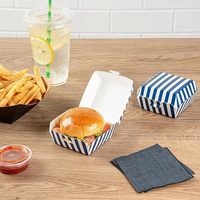 Emballages en carton biodégradable imprimés sur mesure, élégants, avec revêtement alimentaire, pour hamburgers, boîtes en papier kraft de qualité supérieure