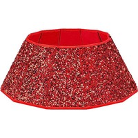 Ornamen Kerah Pohon Natal Kain Payet Buatan Tangan Ramah Lingkungan Model Baru Grosir Kerajinan Pagar Apron Dekorasi Dasar Merah