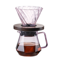 Ensemble de cafetière à filtre en verre transparent résistant à la chaleur, luxe, écologique, filtre rose de qualité alimentaire, pot à partager en diamant, tasse à thé