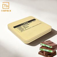 Boîte en métal carrée personnalisée écologique pour l'emballage du chocolat