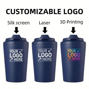 Custom Logo 12oz <b>Reusable</b> <b>Cup</b> Double Wall Vacuum Insulated Tumbler Travel Mug <b>Cups</b> Stainless Steel Coffee Mugs With Lid for Gift - Product Image 4