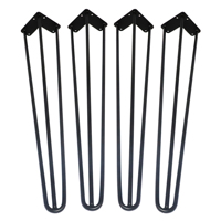 Pieds en épingles à cheveux noirs, vente en gros, ronds, en acier, idéal pour un bureau, un Restaurant, une Table basse ou une salle à manger, 1 pièce
