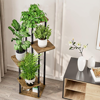 Étagère à fleurs en métal MDF à 5 niveaux personnalisée pour plusieurs plantes, porte-plantes d'angle haut, support pour plantes