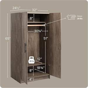 <span class=keywords><strong>Armadio</strong></span> <span class=keywords><strong>armadio</strong></span> in legno con 2 porte, <span class=keywords><strong>armadio</strong></span> per <span class=keywords><strong>armadio</strong></span> Freestanding camera da letto con <span class=keywords><strong>ripiani</strong></span> - Product Image 5