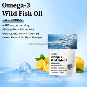 Complément alimentaire à base d'huile de poisson Oméga 3 en gélules molles avec EPA et DHA pour soutenir la santé du cerveau et des yeux - Product Image 3
