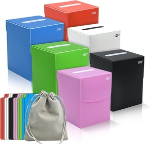 Custom PP Trading Card Deck <b>Box</b> Magnetic Card Storage Case Glossy <b>Lockable</b> Organizer with Drawstring Bag - Product Image 1