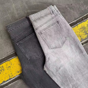 Jeans en denim pour hommes, coupe droite et large, style streetwear, délavé vintage, personnalisable, en coton, par un fabricant de denim - Product Image 4