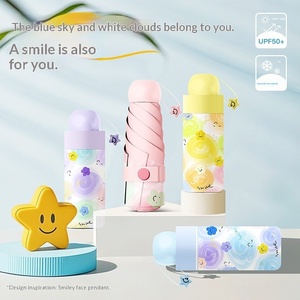 50% Discount Cute for Face Black Rubber <b>Sunscreen</b> Portable Dual-use Sun Umbrella Business Gifts Advertising Manufacturers - Product Image 2