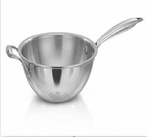 Wok Kadhai en acier inoxydable 304 de qualité alimentaire de 28 cm pour cuisson à induction et à gaz - Product Image 1