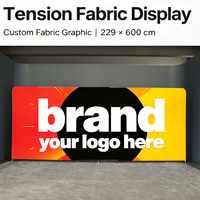 Mur de toile tendue sur mesure 229x300cm, impression par sublimation, cadre en aluminium, support d'affichage événementiel sans outil