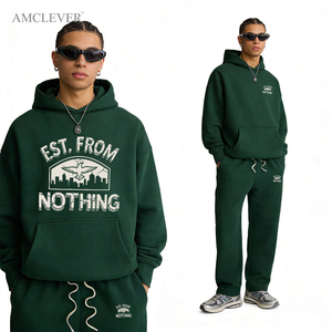 350GSM Heavyweight <strong>Tracksuit</strong> "Est. From Nothing" Tech Pack Support Men's Oversized Hoodie Jogger Set Custom <strong>Brand</strong> Storytelling - Product Image 1