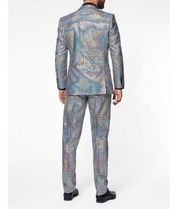 2026 nouveau <span class=keywords><strong>Costume</strong></span> de fête brillant hommes <span class=keywords><strong>costume</strong></span> mince Blazer 2 pièces ensembles <span class=keywords><strong>Chic</strong></span> chanteur scène vêtements Design Unique Vintage Disco tenue - Product Image 2