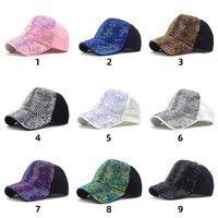 Casquette de baseball tendance à visière incurvée de haute qualité avec strass et design Point Drill, taille ajustable, pour l'extérieur, style camionneur, vente en gros