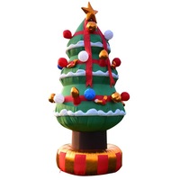 Arche de décoration de Noël gonflable personnalisée en Oxford/PVC rouge/couleur personnalisée, impression numérique, 12 pieds de haut, avec souffleur d'air