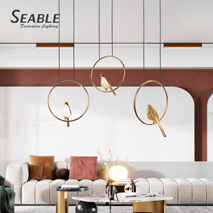 Nordic home live room <span class=keywords><strong>fancy</strong></span> light bird chandelier gold shell decor modern led pendant hanging light bird chandelier - Product Image 6
