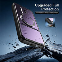 Coque de téléphone magnétique tendance 5 couleurs, support réglable horizontal/vertical avec cache-objectif coulissant pour Redmi A7/Note 15/Note 15 Pro/15C