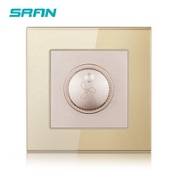 Công Tắc Điều Khiển Bộ Điều Chỉnh Tốc Độ Quạt SRAN Tấm Kính Cường Lực 300W Với Tấm Sắt 86Mm * 86Mm Công Tắc Quạt