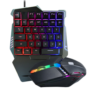 Portátil de una mano de 35 teclas LED Light-up <span class=keywords><strong>Desktop</strong></span> Notebook <span class=keywords><strong>Desktop</strong></span> <span class=keywords><strong>Computer</strong></span> <span class=keywords><strong>Gaming</strong></span> Keyboard Mouse <span class=keywords><strong>Set</strong></span> - Product Image 2