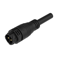 Connecteur M25 à 2 broches mâle et femelle surmoulé 50A 500V IP67, fiche circulaire à verrouillage par pression pour batterie de véhicule électrique