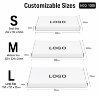Individuell Bedruckte Flache Milchweiße Versandbox Umweltfreundliche Recycelbare Wellpappe-Versandverpackung für Kleidung, Geschenke und Schmuck