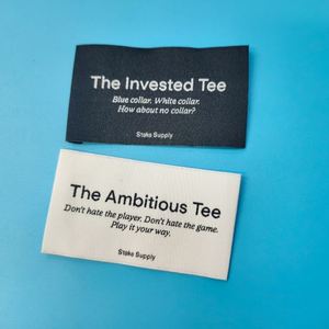 Étiquettes tissées damassées personnalisées pour vêtements, étiquettes de marque pour jeans, nouveauté, vente chaude en usine - Product Image 3