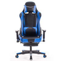 Chaise de bureau OEM à dossier haut avec fonction de levage 2D, inclinable, rembourrée, confortable, stable, pour le gaming, bleue