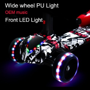 Meistverkaufter Hochwertiger Kinder-Tretroller mit 3 Rädern LED-Lichter Günstiger Preis Neues Modell Altersgerecht für Kinder aus PU - Product Image 4