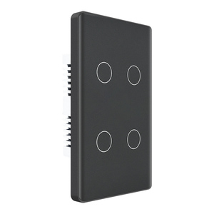 Chúng tôi tiêu chuẩn 4 gang vòng tròn thông minh màn hình cảm ứng <span class=keywords><strong>LED</strong></span> ánh sáng <span class=keywords><strong>Dimmer</strong></span> tường không dây ai điều khiển từ xa ZigBee vấn đề thông minh tường chuyển đổi - Product Image 1