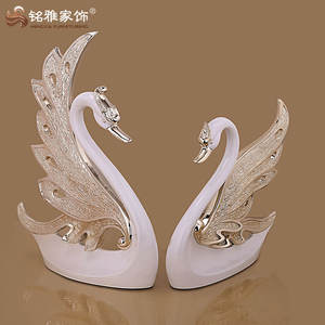 Favor de la boda de arte de la resina artesanía par <span class=keywords><strong>swan</strong></span> regalos ganso estatuilla - Product Image 3