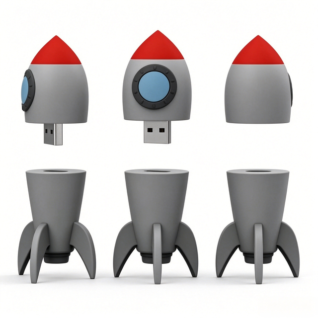 New Missile Rocket Shape USB Flash Drive with Custom Logo 8GB Storage High Speed PVC Material Promotional Gift Box Included