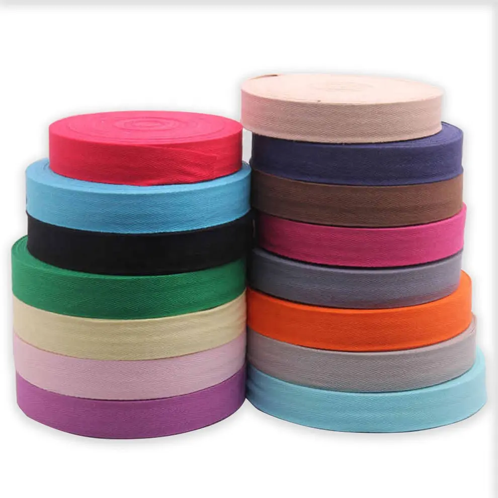 Bulk Stock 3/4 1 1.25 1.5 2 Inch Woven Cotton Webbing Tape for Belt cotton canvas webbing