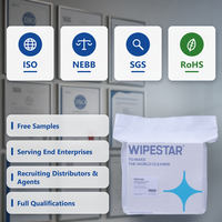 WIPESTAR Lingettes pour salles blanches 100 g/m² 6 pouces 100 % polyester sans peluches pour le nettoyage de composants semi-conducteurs, écrans LCD et lentilles optiques