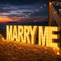 Enseigne lumineuse LED personnalisée avec logo, 1,2 m, « Veux-tu m'épouser », 16 lettres blanches de type marquee, grands chiffres et lettres lumineux pour bal de promo