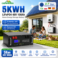 CERRNSS Garansi 10 Tahun Baterai Lithium-Ion Terbaik 48v 100ah 5kwh 10kwh 15kwh Lifepo4 Baterai Surya untuk Penyimpanan Energi Rumah