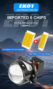 80W 3 Pulgadas Coche Faro Bi LED Proyector Lente Doble Reflector Copas Láser Haz Alto y Bajo - Product Image 3