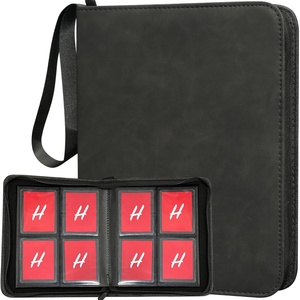 Premium Waterproof 9 Pockets PU Leather <b>Card</b> <b>Binder</b> Secure Zipper Custom Black Trading <b>Card</b> Album Just Case Acrylics PP Inner - Product Image 4