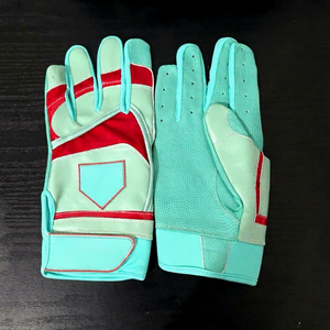 Gants de frappe de baseball en cuir bleu et noir, courts, doux, légers et durables, pour les joueurs d'équipe professionnels - Product Image 1