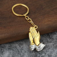 Pendentif créatif en alliage de mode, geste de prière chrétien de Jésus, porte-clés, collier, breloque pour sac