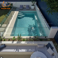 Piscine/Spa de Nage Extérieur en Fibre de Verre Taille Familiale, Coque de Conception Personnalisée, Installation Hors Sol ou Enterrée, pour la Vente