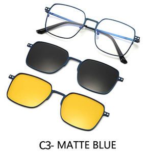 Jessjor 3-en-1 Marcos de anteojos magnéticos Cómodas gafas de <span class=keywords><strong>sol</strong></span> polarizadas <span class=keywords><strong>con</strong></span> clip intercambiables 7013 <span class=keywords><strong>Lentes</strong></span> magnéticas Made Tac - Product Image 4