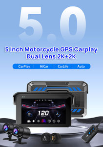 Système de navigation <span class=keywords><strong>GPS</strong></span> pour <span class=keywords><strong>moto</strong></span>, écran tactile sans fil CarPlay, écran 5 pouces, caméra avant et arrière, design étanche, carte du monde entier - Product Image 3